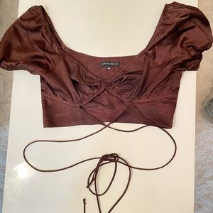 Pacsun chocolate brown crop top